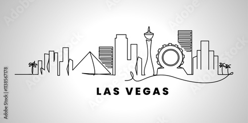 Line drawing of the Las Vegas city skyline