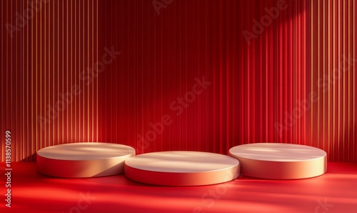 Three Gold Cylindrical Plat...