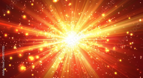 Radiant Light Explosion With Sparkling Particles