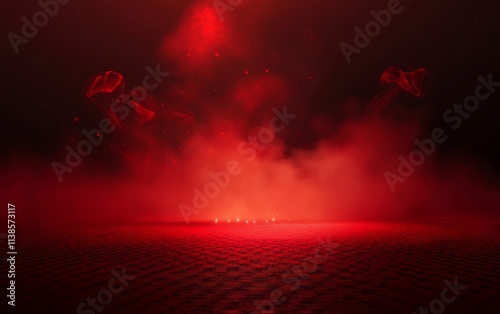 Red Smoke and Light Abstrac...