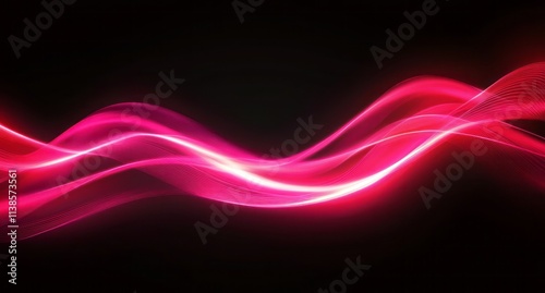 Abstract Pink Light Waves F...