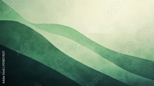 Abstract Green Wave Pattern...