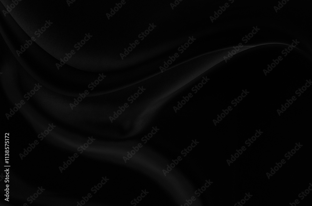 Obraz premium Black gray satin dark fabric texture luxurious shiny that is abstract silk cloth background with patterns soft waves blur beautiful.