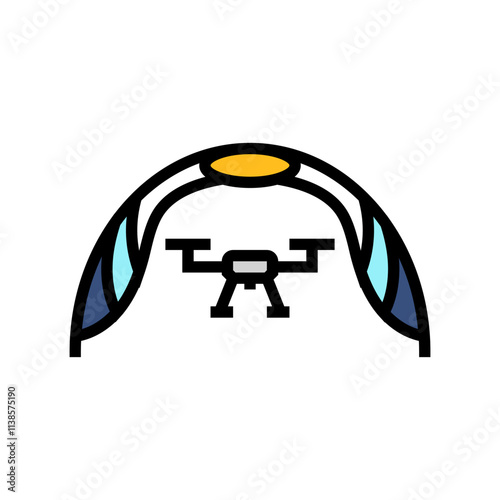 drone racing flag aerial vehicle color icon vector. drone racing flag aerial vehicle sign. isolated symbol illustration