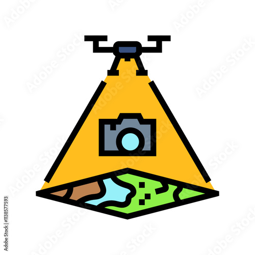 aerial photography unmanned vehicle color icon vector. aerial photography unmanned vehicle sign. isolated symbol illustration