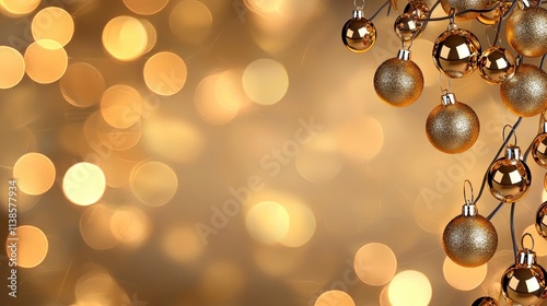 Wallpaper Mural Decorative golden ornaments for holiday celebrations festive atmosphere photography warm lights close-up view celebration concept Torontodigital.ca