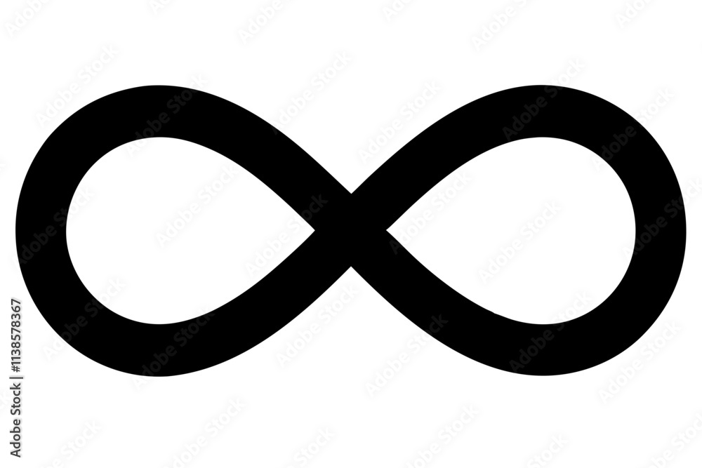Infinity simple black icon on white background Infinity simple black icon on white background
