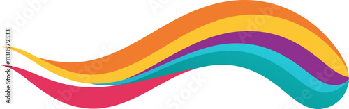 Abstract Rainbow Wave Design Colorful Swirls, Vibrant Hues, Artistic Curves