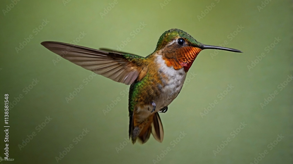 Fototapeta premium Zumbador Canelo Rufous Hummingbird colibrí
