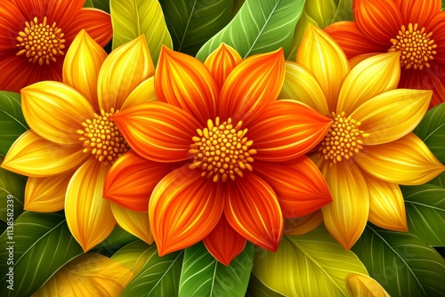 A lively and colorful arrangement of flowers for display.