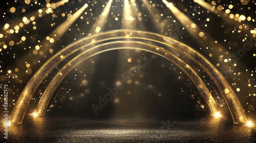 Golden Glitter Archway Illu...