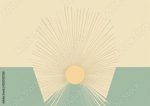 Abstract Sunburst Design Mi...