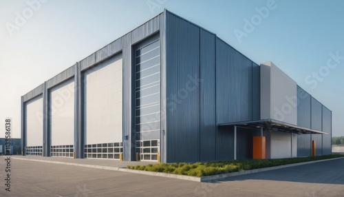 Modern logistics warehouse building structure photo