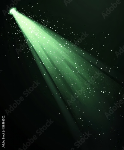 Green Light Beam with Spark...