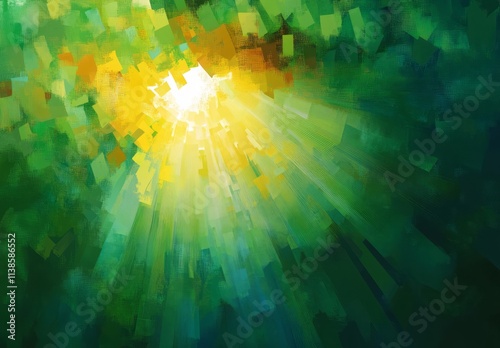 Abstract Green And Yellow S...