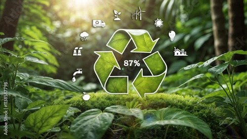 Circular economy concept for future business growth and environmental sustainability and reduce pollution for future business and environmental growth.co2 reduce drop down to zero