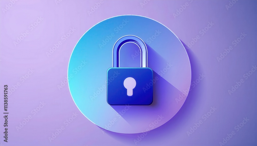 3D Digital Lock Icon with Gradient Blue and Purple Layers Representing Cybersecurity, Data Protection, Secure Access Control, Privacy Shield, and Encryption Concept for Websites or Technology Use 3D Digital Lock Icon with Gradient Blue and Purple Layers Representing Cybersecurity, Data Protection, Secure Access Control, Privacy Shield, and Encryption Concept for Websites or Technology Use