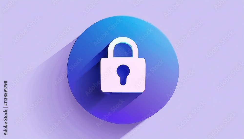 3D Digital Lock Icon with Gradient Blue and Purple Layers Representing Cybersecurity, Data Protection, Secure Access Control, Privacy Shield, and Encryption Concept for Websites or Technology Use 3D Digital Lock Icon with Gradient Blue and Purple Layers Representing Cybersecurity, Data Protection, Secure Access Control, Privacy Shield, and Encryption Concept for Websites or Technology Use