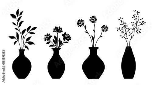 Reusable vases offered for flower arrangements, Vectorized Plant Art