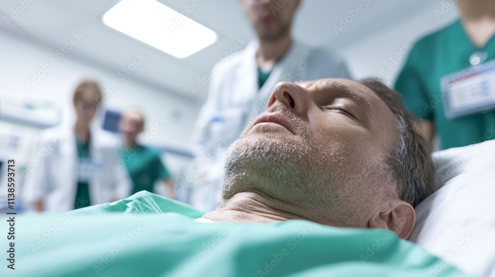 Fototapeta premium Patient under medical care in a hospital