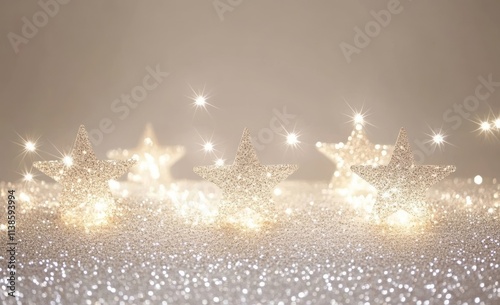 Glittering Silver Stars on ...