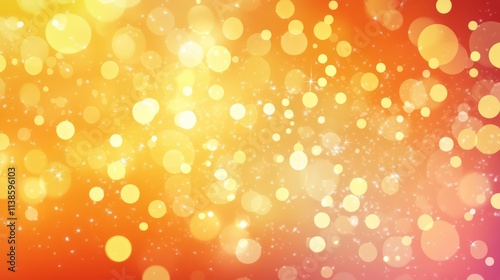 Abstract Golden and Orange Bokeh Background with Sparkling Lights