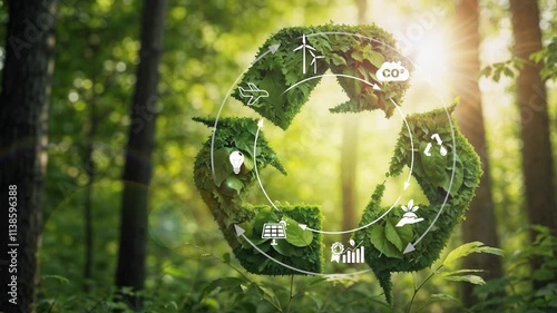 Circular economy concept for future business growth and environmental sustainability and reduce pollution for future business and environmental growth.Renewable resources.