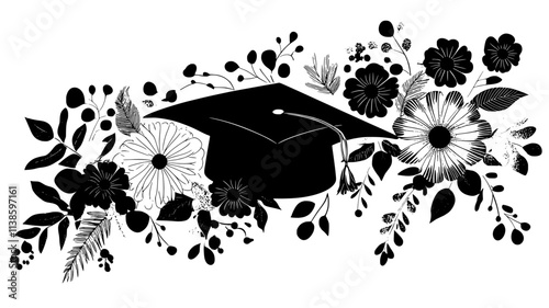 Floral arrangement in shape of Star of David, Plant Illustration