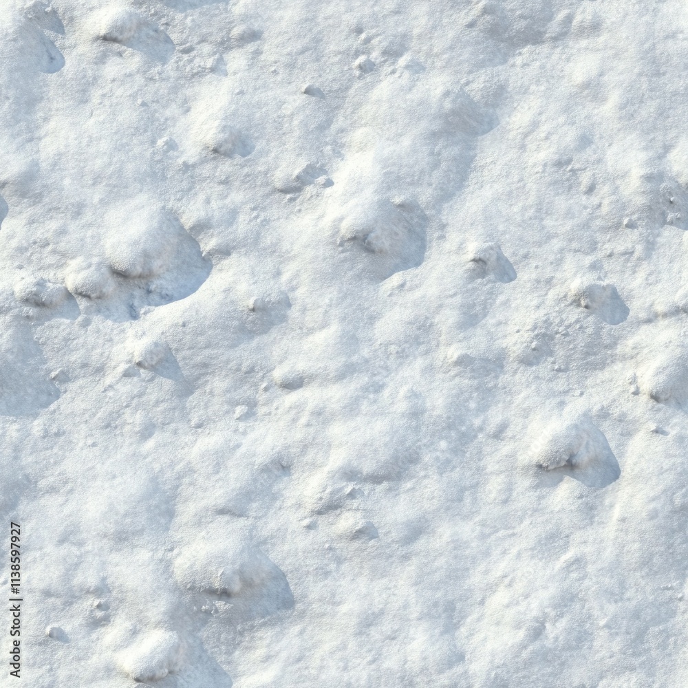 Top view photo of snow with faint footprints, seamless texture Top view photo of snow with faint footprints, seamless texture