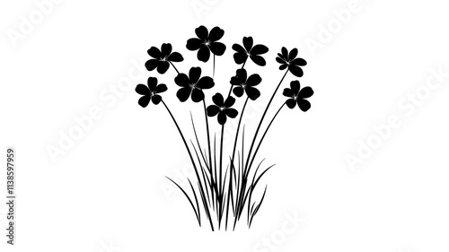 Small tubular flowers clustered together in a conical shape, Plant Illustration