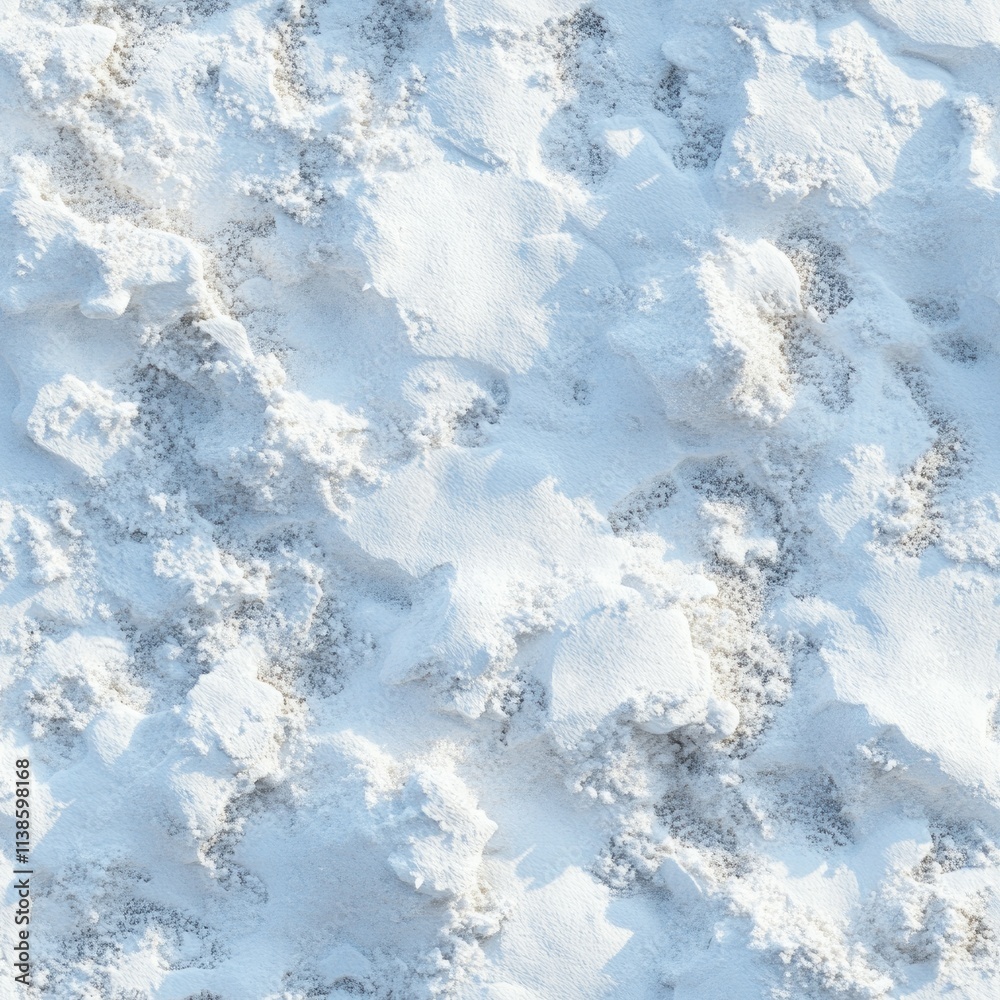 Top view photo of snow with hints of melting patches, seamless texture Top view photo of snow with hints of melting patches, seamless texture