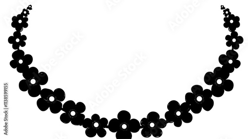 Necklace composed of small flowers tied into a continuous compact chain, Plant Illustration