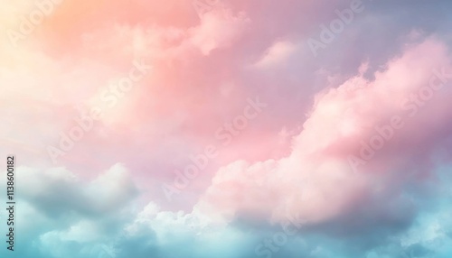 Soft Pink and Blue Sky with...