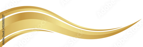 gold wave curve, golden wave corner shape for element, stripes ribbon golden graphic, striped gold. eps 10