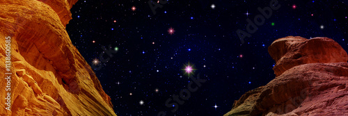 Space scene with stars and galaxies
