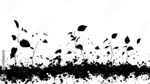 Jack bean seedlings emerging from soil in time-lapse, Plant Vector Graphic