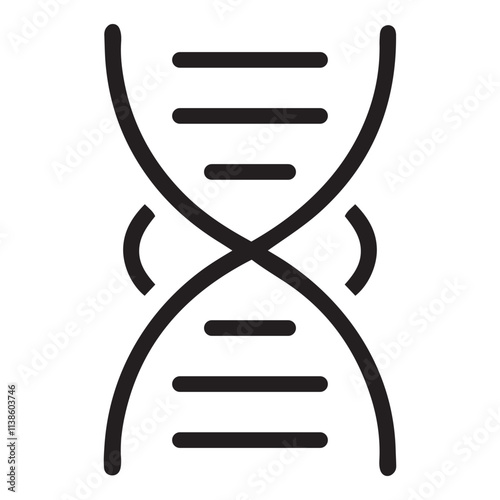 DNA Strand Silhouette Vector Icon.