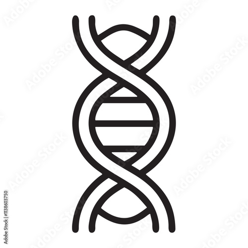 DNA Strand Outline Vector Icon.