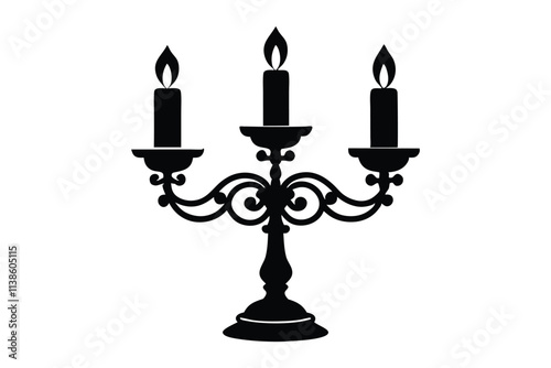 Candelabra vector silhouette on white background photo