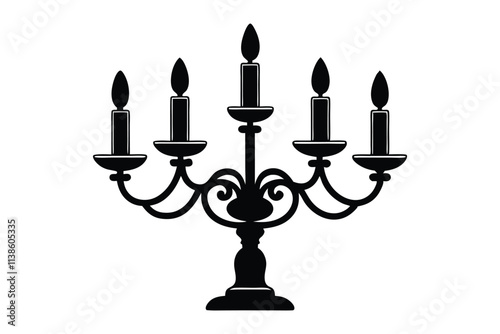 Candelabra vector silhouette on white background