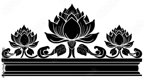 Sacred lotus in full bloom on a temple altar, Plant Vector Graphic