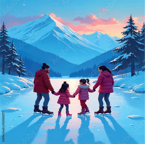 vector drawing mountains rest