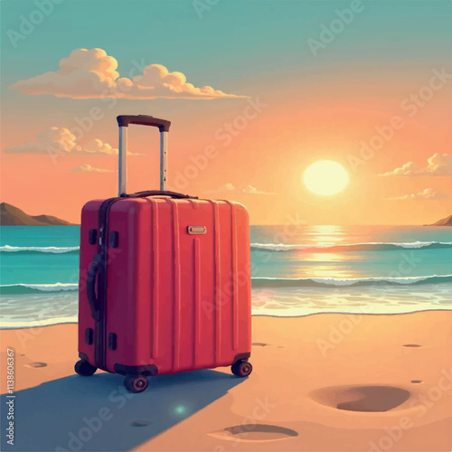 vector drawings suitcase travel
