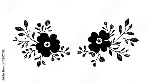 Wedding flower crown featuring tightly arranged floral elements in a symmetrical ring, Plant Vector Graphic