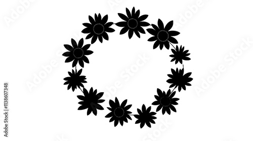 Wallpaper Mural Wreath-style floral arrangement with circular alignment of stems, Plant Vector Graphic Torontodigital.ca