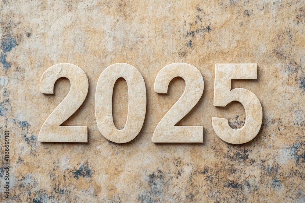New Year 2025 Countdown - Wooden numbers, textured background, future, anticipation, new beginnings. New Year 2025 Countdown - Wooden numbers, textured background, future, anticipation, new beginnings.