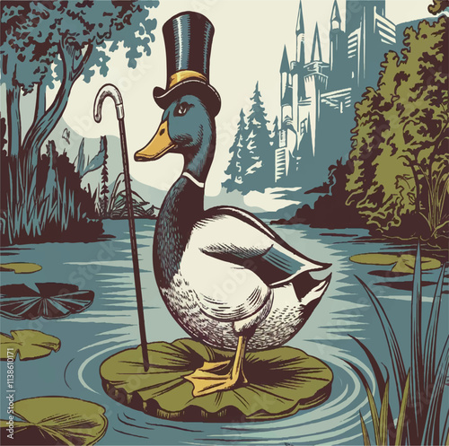 vector drawing goose
