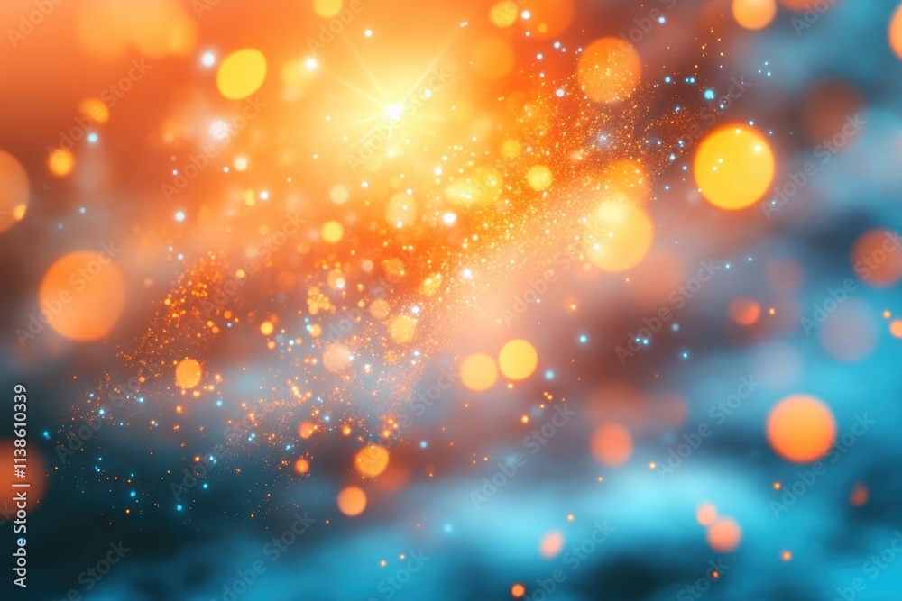 Dreamy Golden Blue Bokeh Light Background Abstract Dreamy Golden Blue Bokeh Light Background Abstract