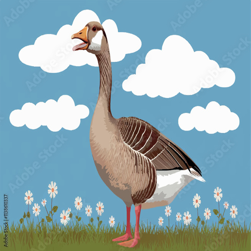 vector drawing goose