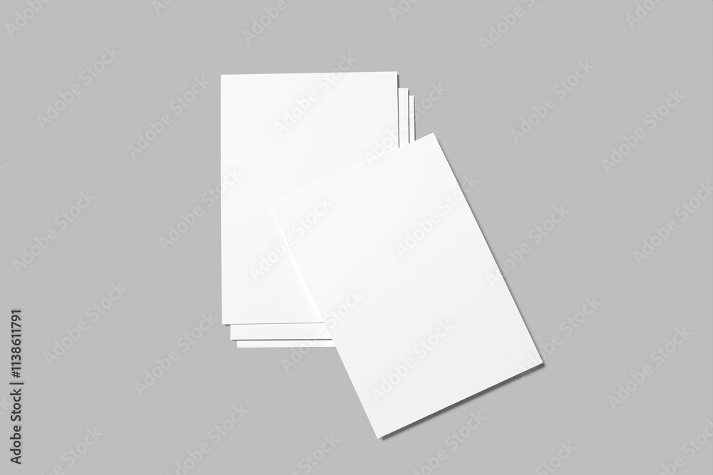 a4 flyer Blank paper sheet for brochure on gray background 3D Mockup a4 flyer Blank paper sheet for brochure on gray background 3D Mockup